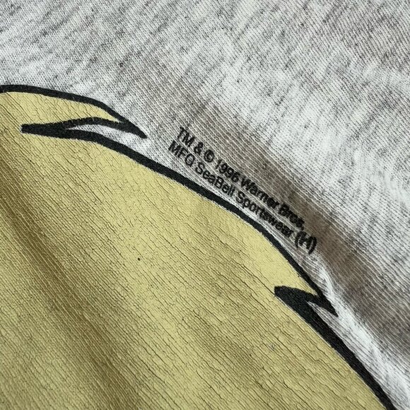 Vtg 90s Tasmanian Devil Looney Tunes Single Stitch T-Shirt Oversized Size 2XL - Picture 3 of 7